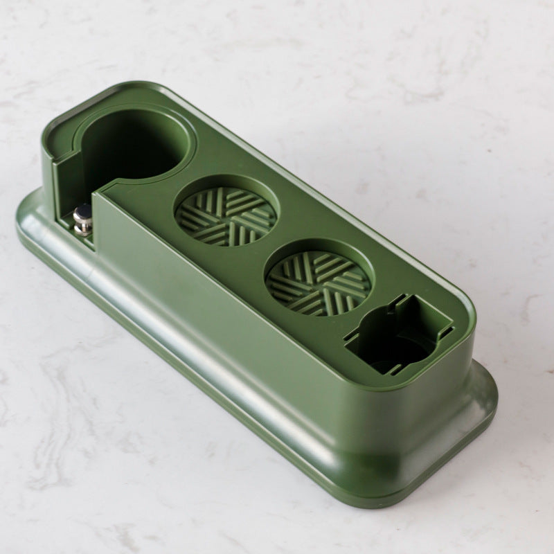 Green Espresso Coffee Tamping Station - Barista Tool Organizer for 51/53/58mm Portafilter, Tamper & Distributor