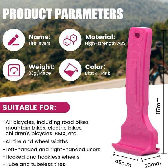 2PCS Black Durable ABS Bicycle Tire Lever - Easy Tyre Removal & Repair Tool