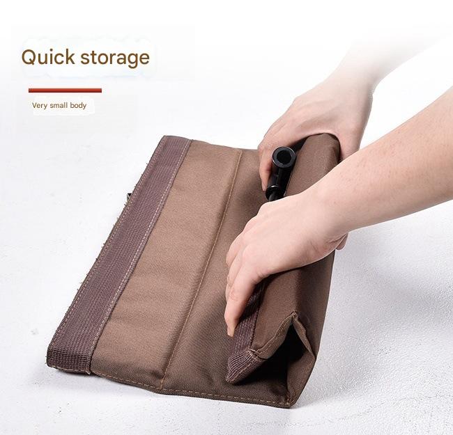 Portable Folding Beach Chair - Reclining Outdoor Seat 68x39.5x40.5cm with Carry Bag in black