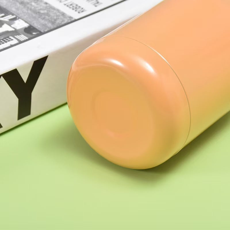 Good Luck" Mini Stainless Steel Thermos Flask - 350ml Leakproof Insulated Bottle with Pop-Up Lid & Strap(red)"