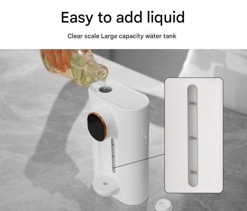 Smart Automatic Mouthwash Dispenser - Wall-Mounted, 3 Adjustable Levels, LED Display & Magnetic Cups(white)