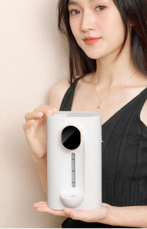 Smart Automatic Mouthwash Dispenser - Wall-Mounted, 3 Adjustable Levels, LED Display & Magnetic Cups(Black)