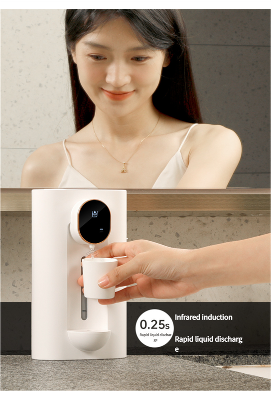 Smart Automatic Mouthwash Dispenser - Wall-Mounted, 3 Adjustable Levels, LED Display & Magnetic Cups(Black)