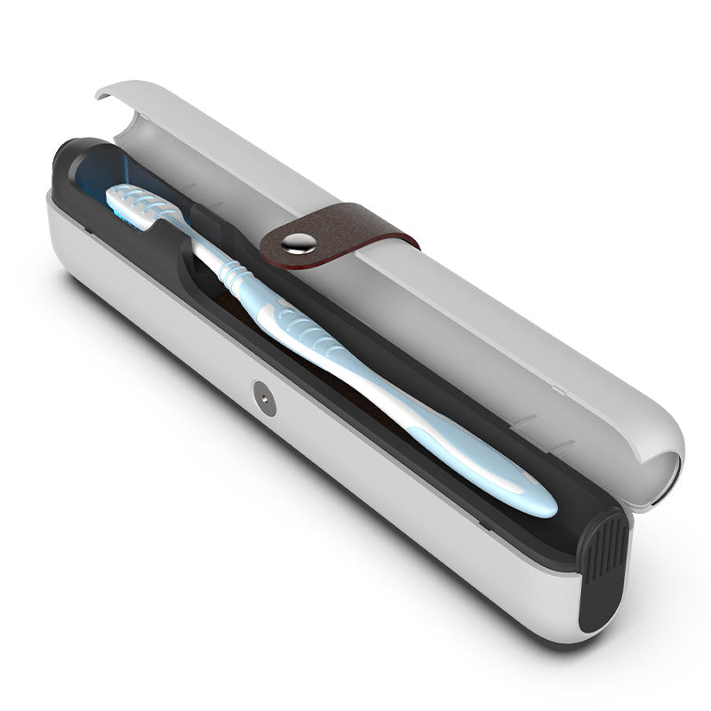 Travel UVC Toothbrush Sanitizer Box - Magnetic Closure, Rechargeable