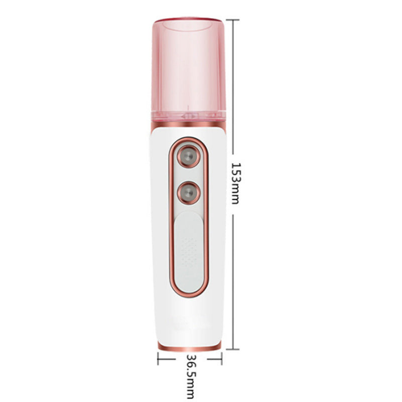 Blue Dual Nozzle Nano Facial Mister - USB Rechargeable Hydrating Spray