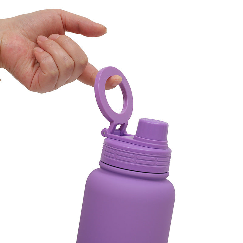 Yellow Premium 35oz Stainless Steel Insulated Sports Bottle with Magnetic Phone Holder Lid