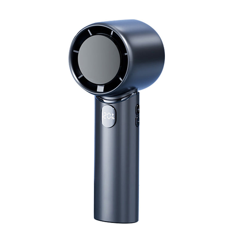 Blue Mini Bladeless Handheld Fan - USB Rechargeable, Quiet Portable Desk Fan