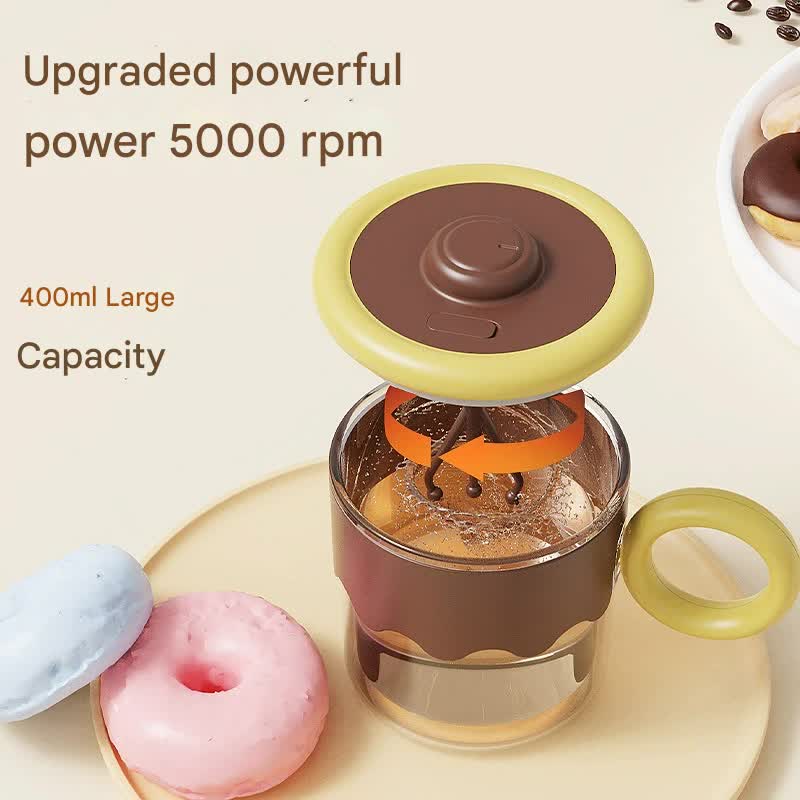 Automatic Self-Stirring Coffee Mug - 400ml, 5000RPM, USB-C Rechargeable with Trident Stirring Rod(pink)