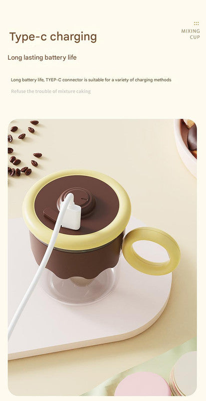 Automatic Self-Stirring Coffee Mug - 400ml, 5000RPM, USB-C Rechargeable with Trident Stirring Rod(pink)