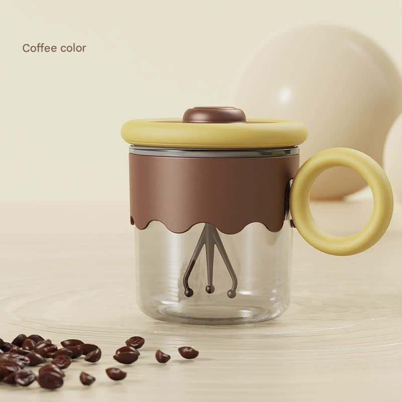 Automatic Self-Stirring Coffee Mug - 400ml, 5000RPM, USB-C Rechargeable with Trident Stirring Rod(coffee color)