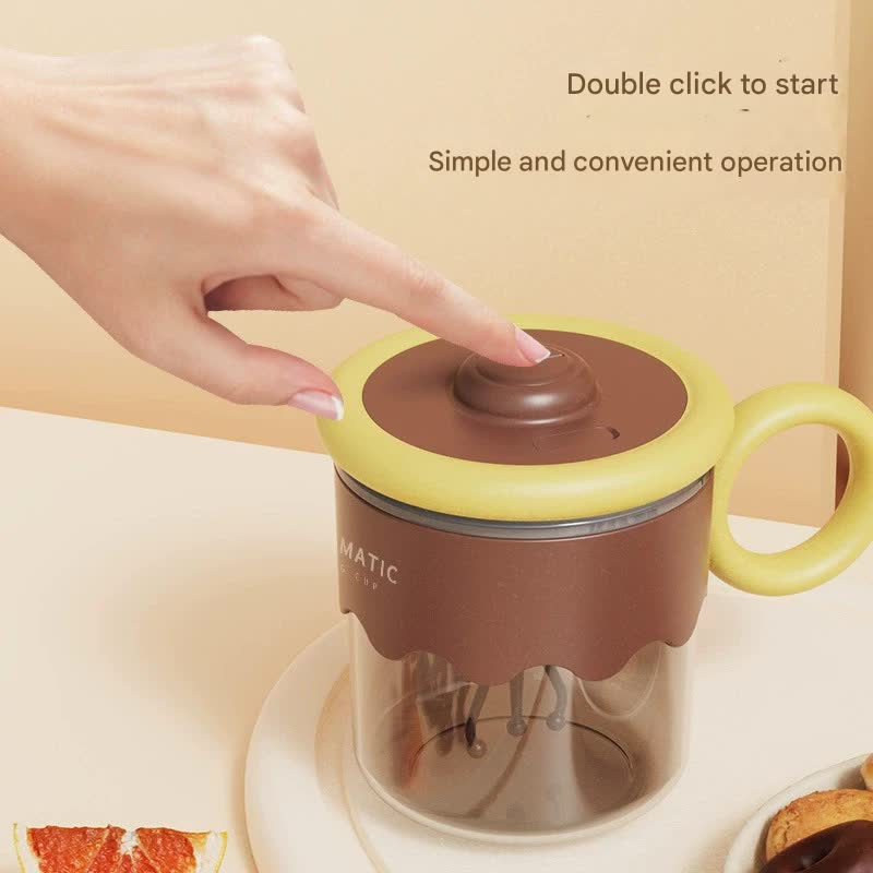 Automatic Self-Stirring Coffee Mug - 400ml, 5000RPM, USB-C Rechargeable with Trident Stirring Rod(coffee color)