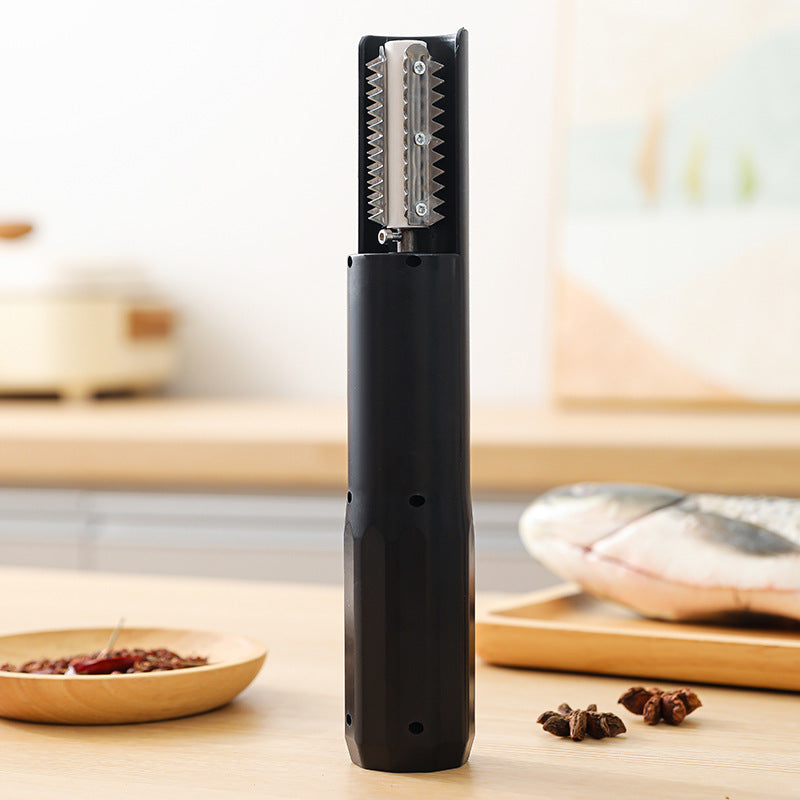 Electric Fish Scaler - Waterproof, Stainless Steel, Brushless Motor, Infinitely Variable Speed(black)