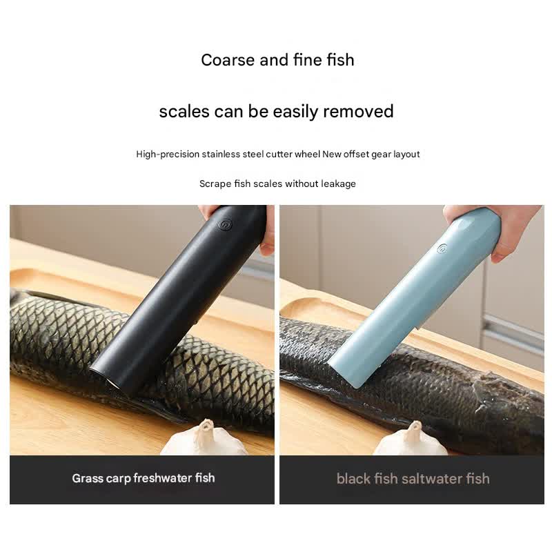 Electric Fish Scaler - Waterproof, Stainless Steel, Brushless Motor, Infinitely Variable Speed(black)
