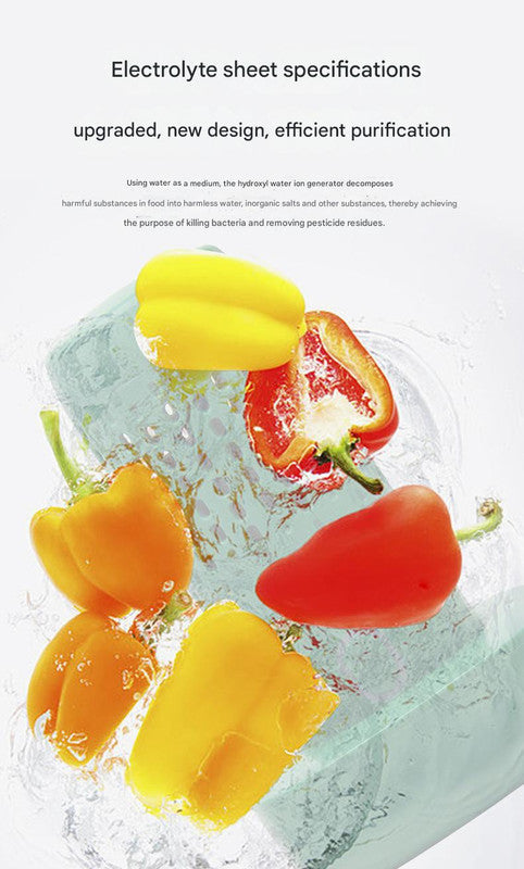 Wireless Fruit & Vegetable Purifier - Electrolytic Cleaning, Removes Residue, IPX7 Waterproof(blue)