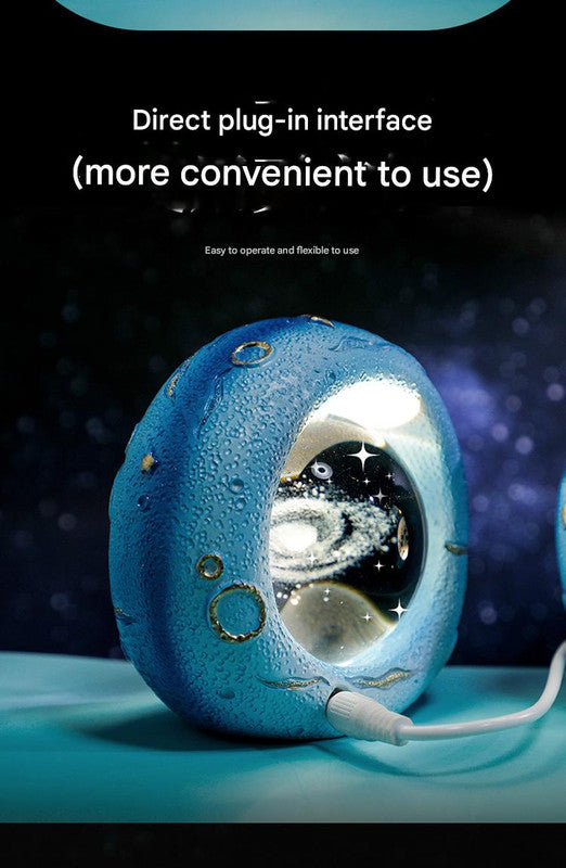 Celestial Ring LED Crystal Ball Lamp - 3D Engraving, Unique Gift (Lily of the Valley)