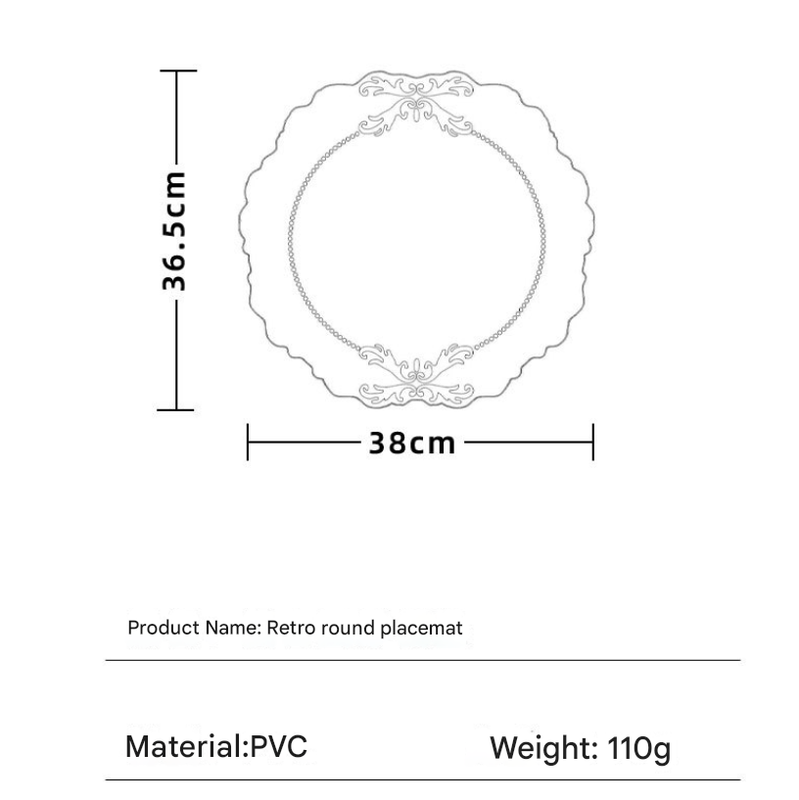 4 Pcs Retro Faux Leather Placemat - Light Blue