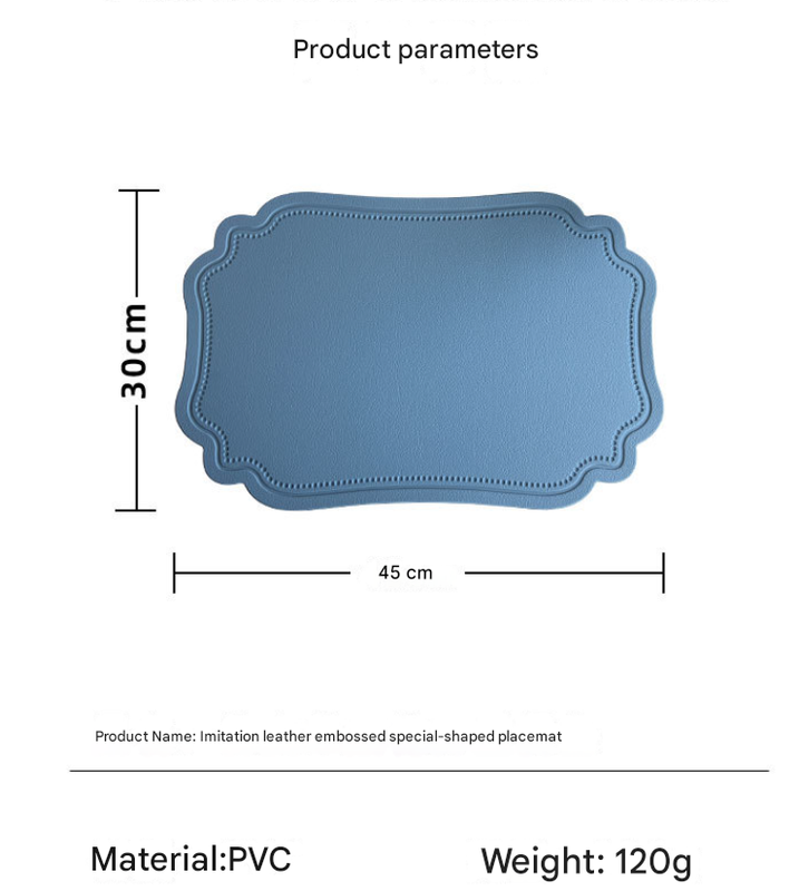 4 pcs Retro Faux Leather Placemat - Waterproof & Oil-Proof Dining Table Mat (Green)