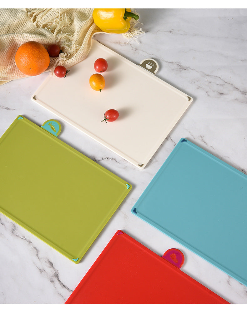 Coloerful 4-Piece Colour-Coded Index Cutting Board Set with Storage Stand - Food-Safe PP, Non-Slip, Easy Clean Kitchen Chopping Boards