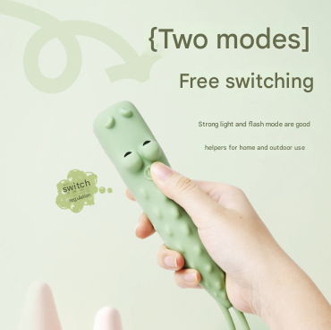 Brown Adorable Dog Silicone LED Flashlight for Kids - USB Rechargeable, Dimmable Brightness, Portable Night Light