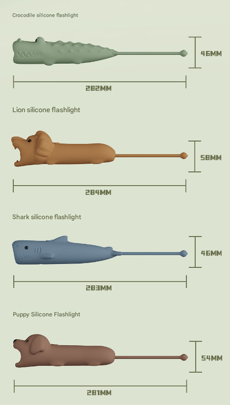 Brown Adorable Dog Silicone LED Flashlight for Kids - USB Rechargeable, Dimmable Brightness, Portable Night Light