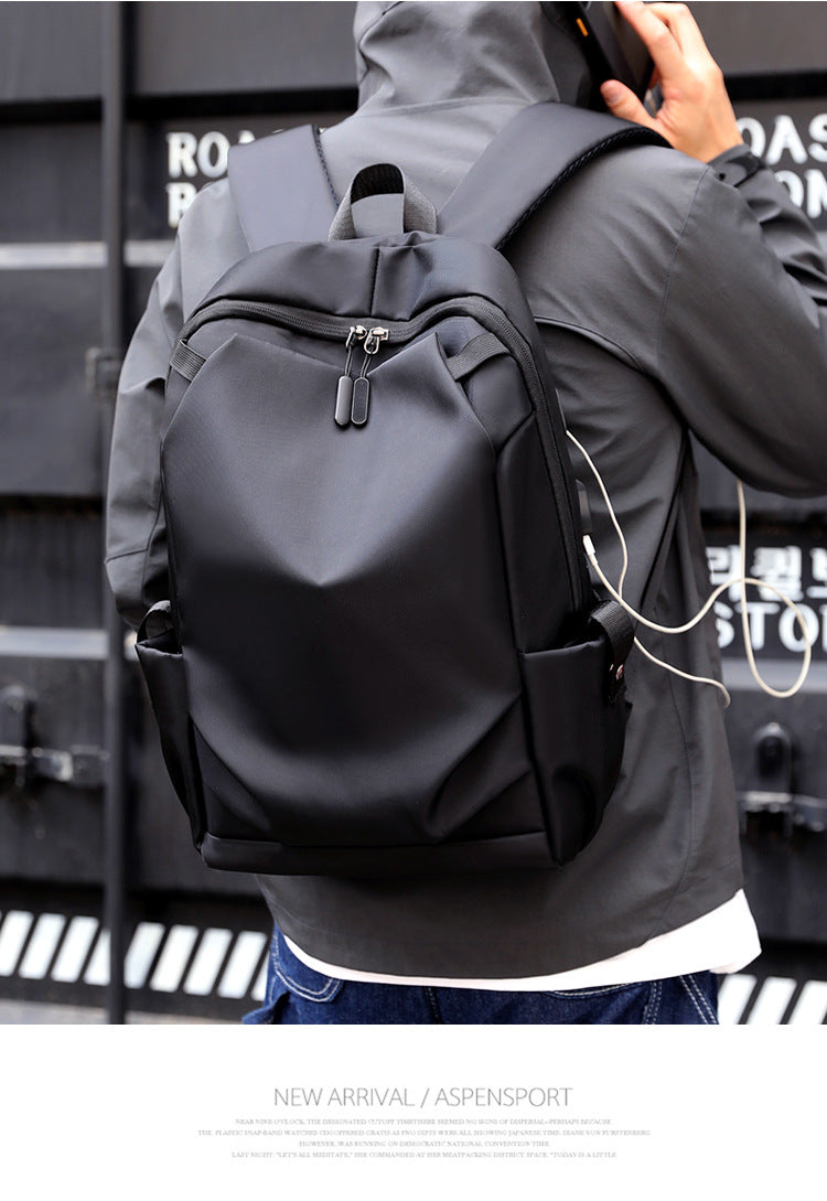 Grey Modern Anti-Theft Laptop Backpack with USB Charging Port - Water-Repellent Travel & Business Bag for 15.6 Inch Laptops