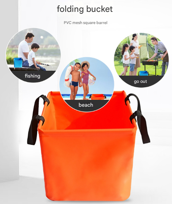 Blue 25L Collapsible Bucket - Heavy-Duty PVC Waterproof Folding Pail for Fishing, Camping & Car Washing