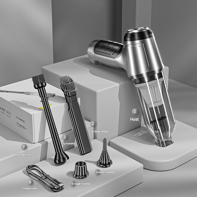 Black and Green Powerful 3-in-1 Cordless Handheld Vacuum Cleaner - 12000Pa Suction & Air Duster Blower for Car Home & Office