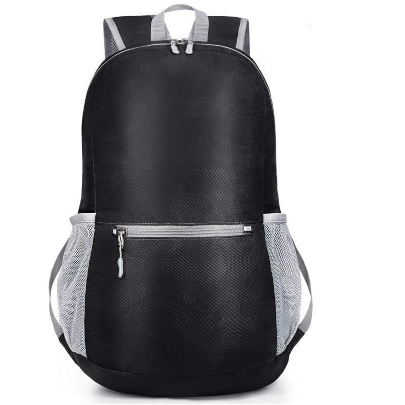 Black Ultra-Light Foldable Outdoor Backpack - Portable Travel Hiking Bag