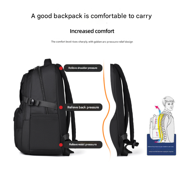 Grey Trendy Korean-Style Large-Capacity Backpack for Women - 14 Laptop Travel Bag"