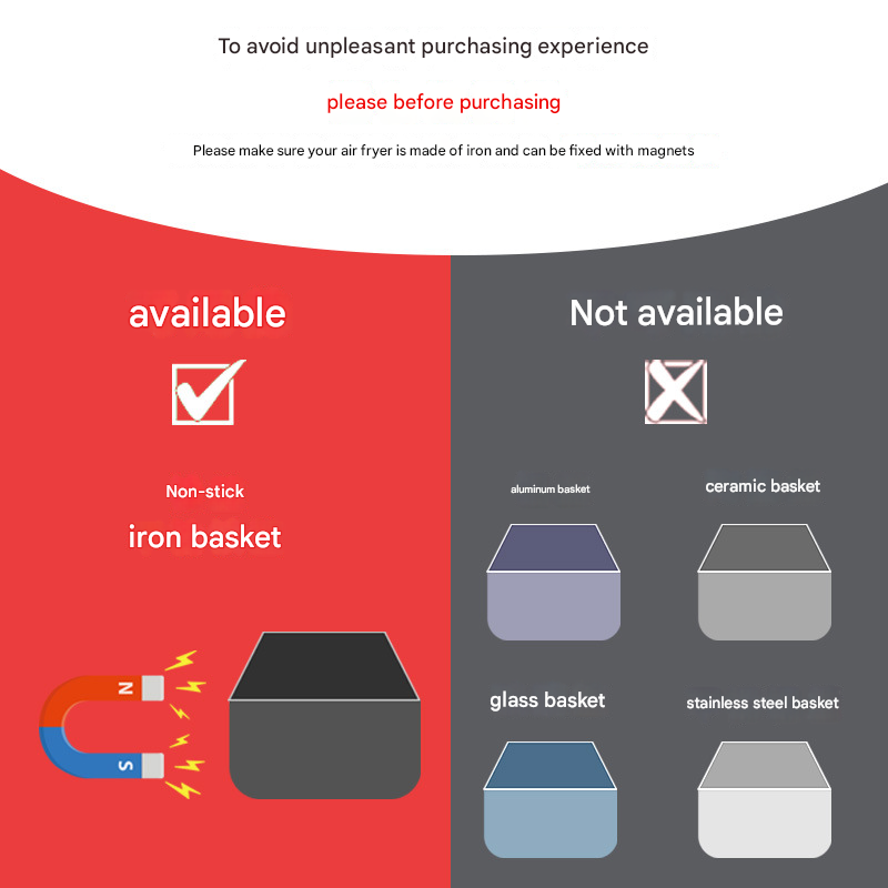 4piece Red small flower Magnetic Silicone Clips - Food-Grade High-Temperature Air Fryer Paper Liner Holders