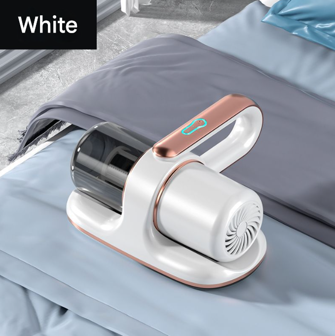 White Powerful Cordless UV-C Dust Mite Vacuum - 13000Pa Handheld Cleaner with HEPA Filtration