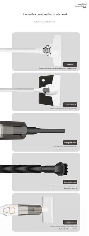 Cordless 2-in-1 Handheld & Stick Vacuum Cleaner with Detachable Water Tank & Dust Mite Remover(white)