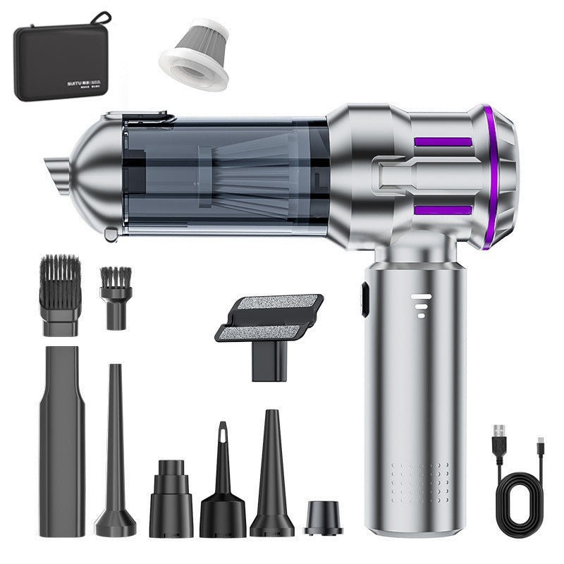 Silver and Purple 4-in-1 Cordless Handheld Vacuum Cleaner - Powerful 16KPa Suction with Brushless Motor, Blower & Air Pump