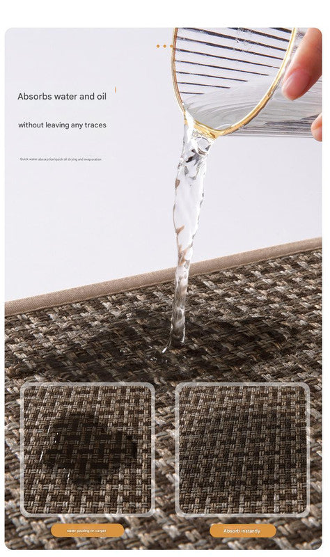 Absorbent & Dirt-Resistant Woven Kitchen Mat - Non-Slip Runner Rug for Home(Interlocking Black)