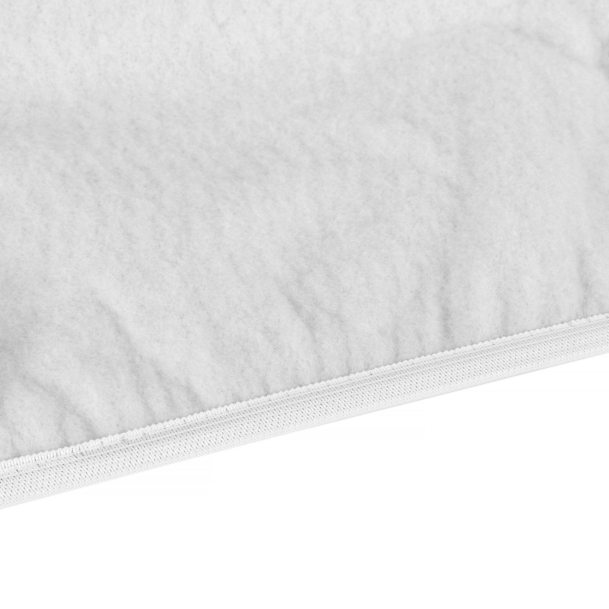 Ironing board cover edge with white elastic trim for a snug fit