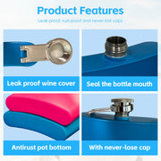 175ml Stainless Steel Hip Flask w Funny Quotes-Blue