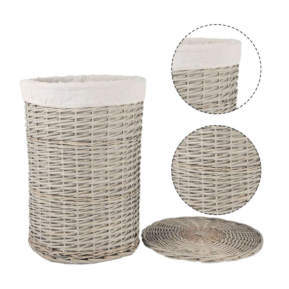 Set of 4 Wicker Baskets with Fabric Liner