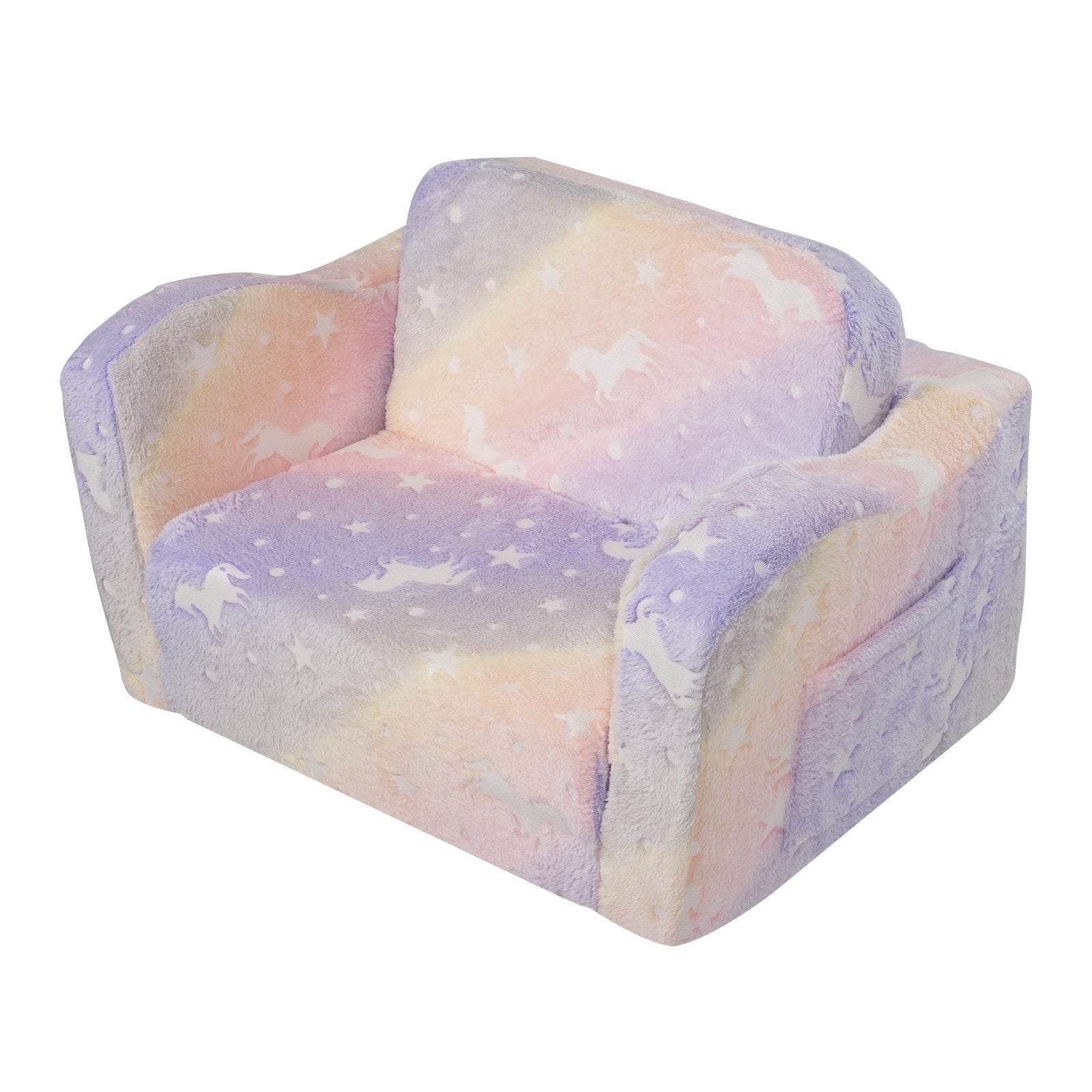 VEVOR Foldable Baby Chair 2-in-1 Baby Lounger Couch Glow in Dark Kids Sofa