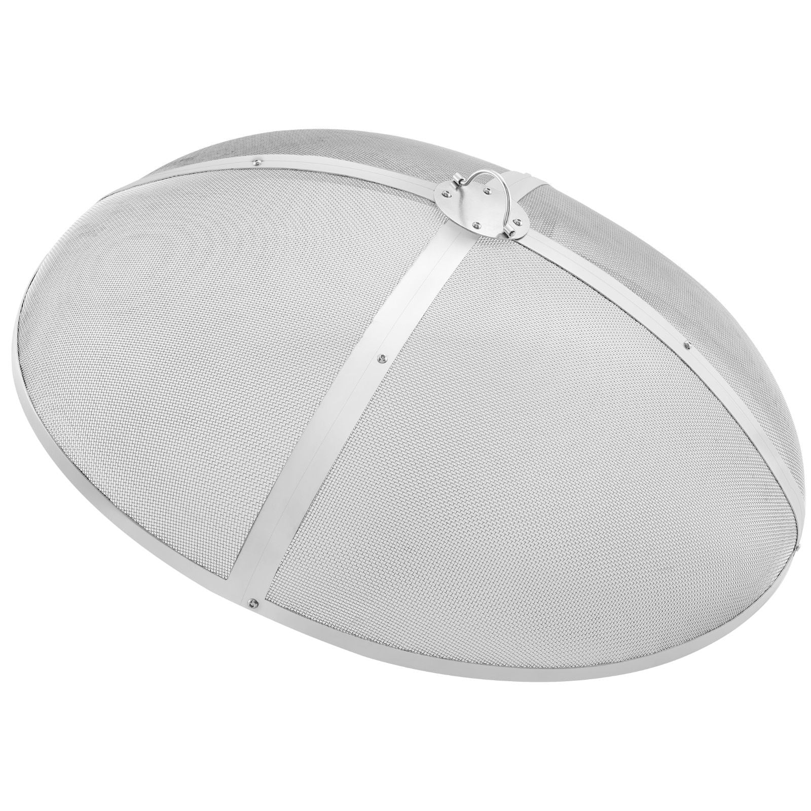 Fire Pit Spark Screen Round 40, Reinforced Heavy Duty Steel Metal Cover, Outdoor Firepit Lid, Easy-Opening Top Screen Covers Round with Ring Handle for Outdoor Patio Fire Pits Backyard Bedworld