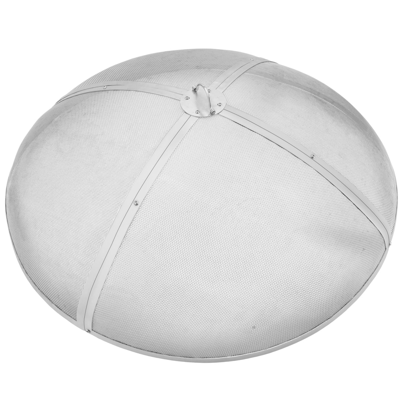 Fire Pit Spark Screen Round 40, Reinforced Heavy Duty Steel Metal Cover, Outdoor Firepit Lid, Easy-Opening Top Screen Covers Round with Ring Handle for Outdoor Patio Fire Pits Backyard Bedworld