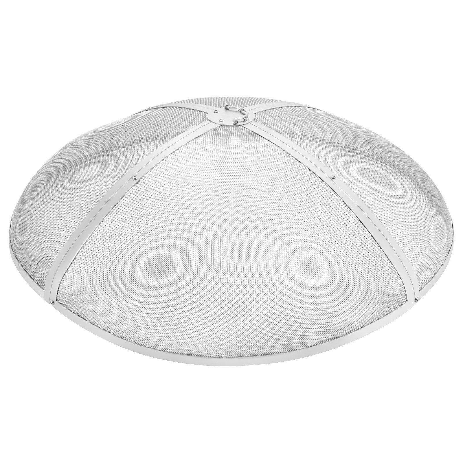 Fire Pit Spark Screen Round 40, Reinforced Heavy Duty Steel Metal Cover, Outdoor Firepit Lid, Easy-Opening Top Screen Covers Round with Ring Handle for Outdoor Patio Fire Pits Backyard