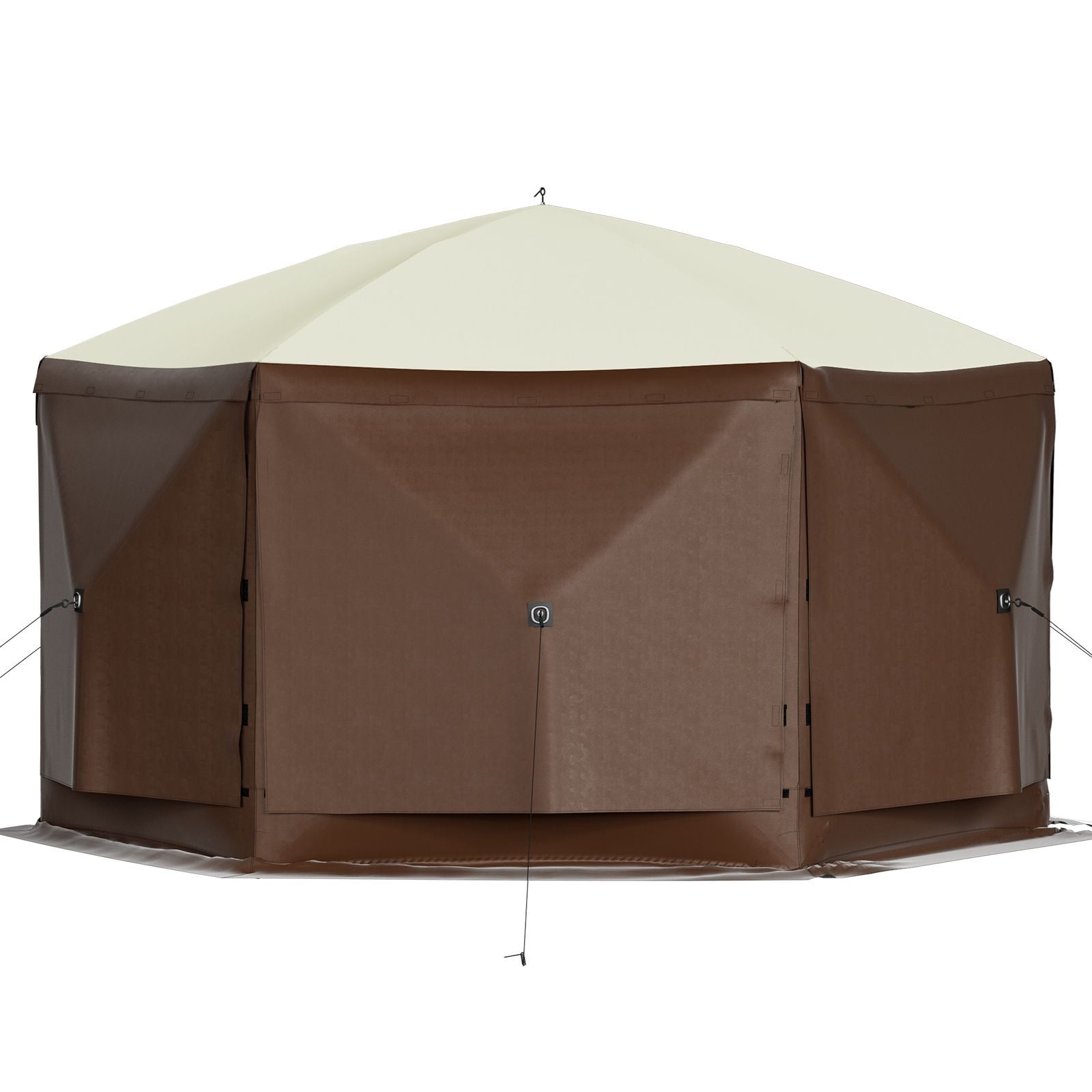 Pop-up Camping Gazebo Camping Canopy Shelter 6 Sided 10' x 10' Sun Shade Bedworld