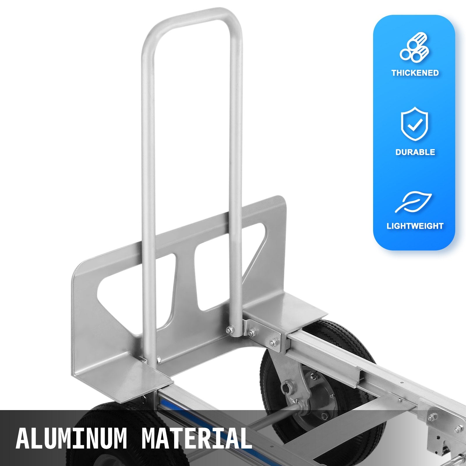 Aluminum folding hand truck/dolly with metal platform and front swivel wheels