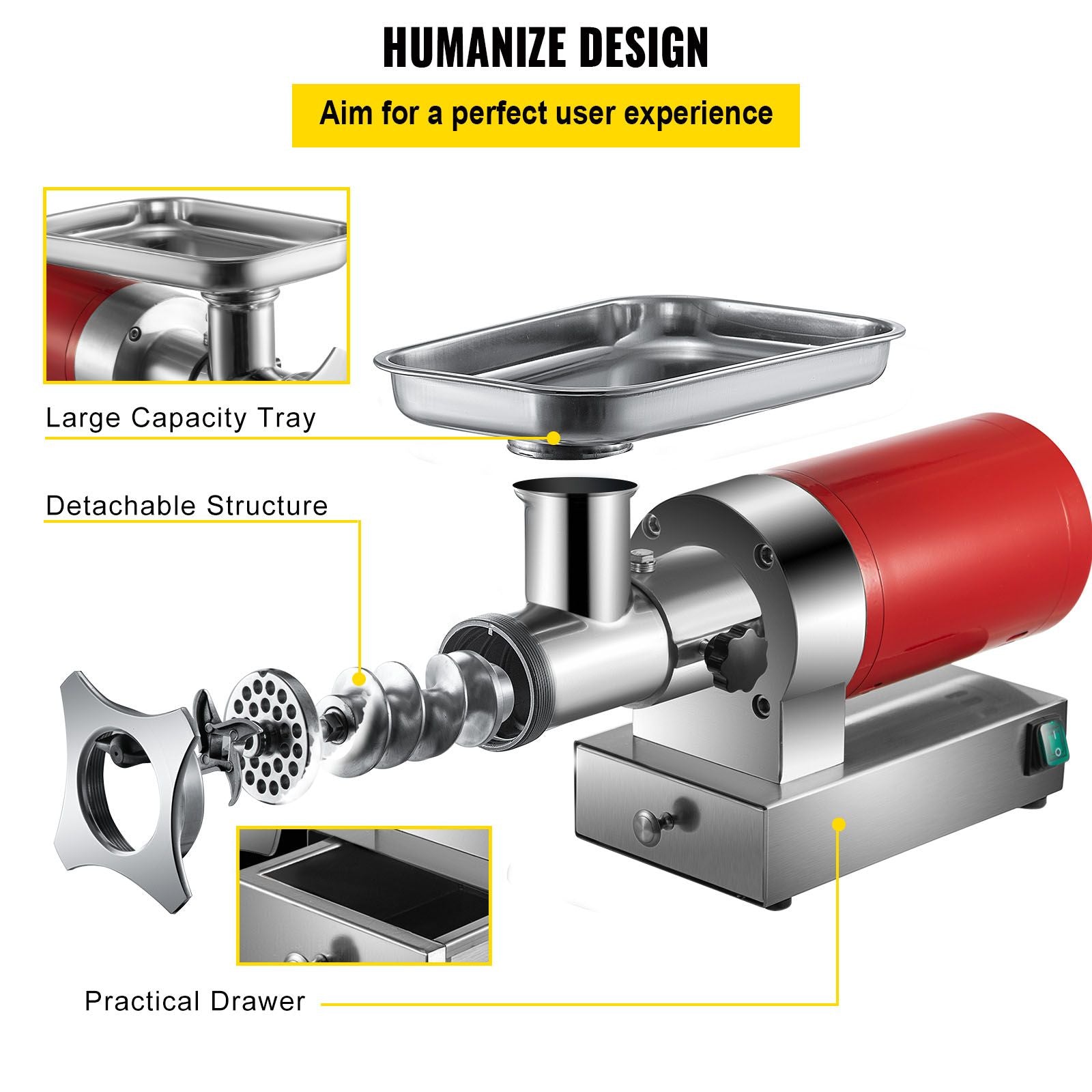 Electric Meat Grinder Machine Electric Meat Mincer 661 Lbs/Hour 1100W Bedworld