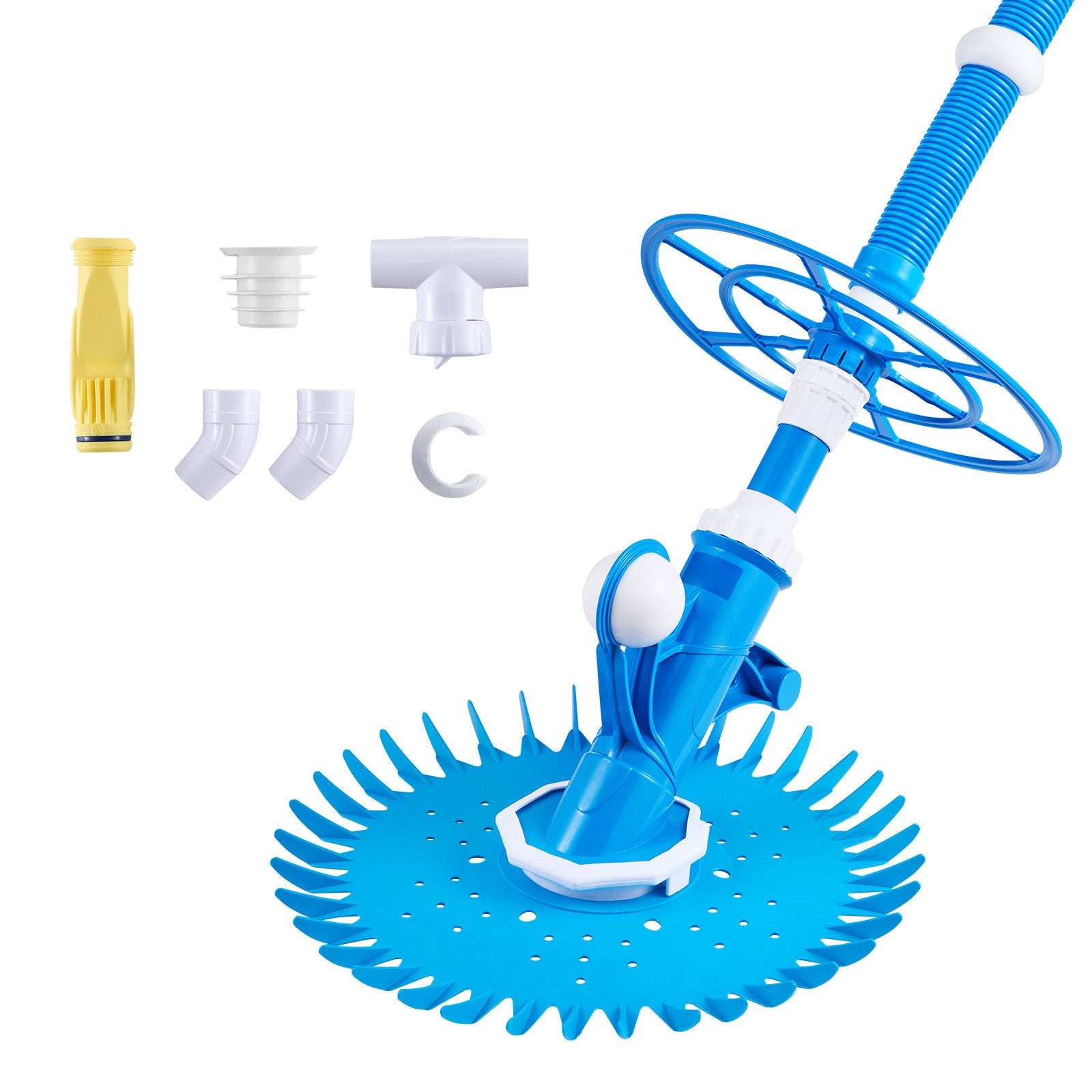 Suction Pool Cleaner, Automatic Pool Vacuum Cleaner, Suction Side Automatic Pool Cleaner, Suction Vacuum Pool Sweeper with 12 Hoses, for In-ground and Above-ground Pool Up to 609.6 x 1066.8 cm Bedworld