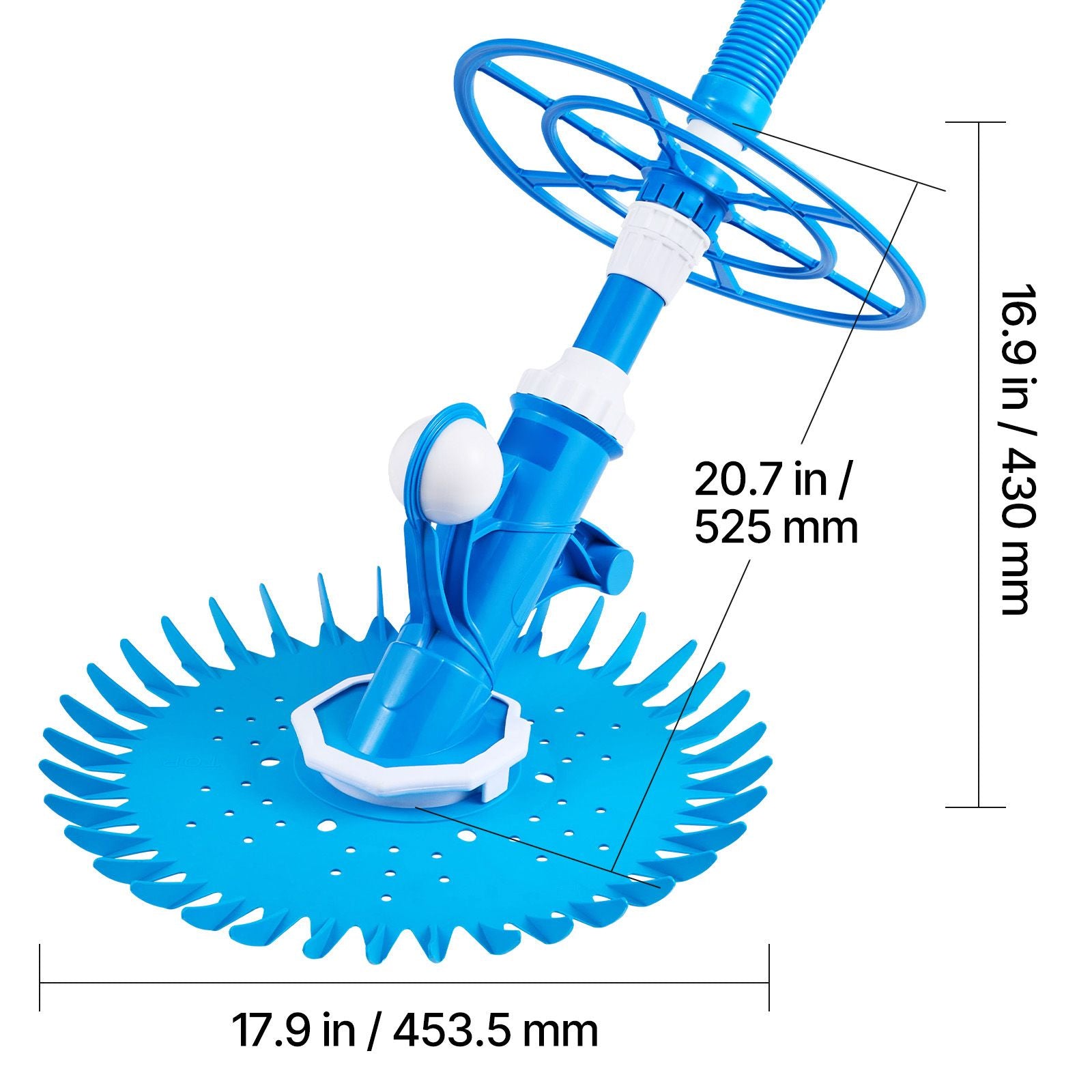 Suction Pool Cleaner, Automatic Pool Vacuum Cleaner, Suction Side Automatic Pool Cleaner, Suction Vacuum Pool Sweeper with 12 Hoses, for In-ground and Above-ground Pool Up to 609.6 x 1066.8 cm Bedworld