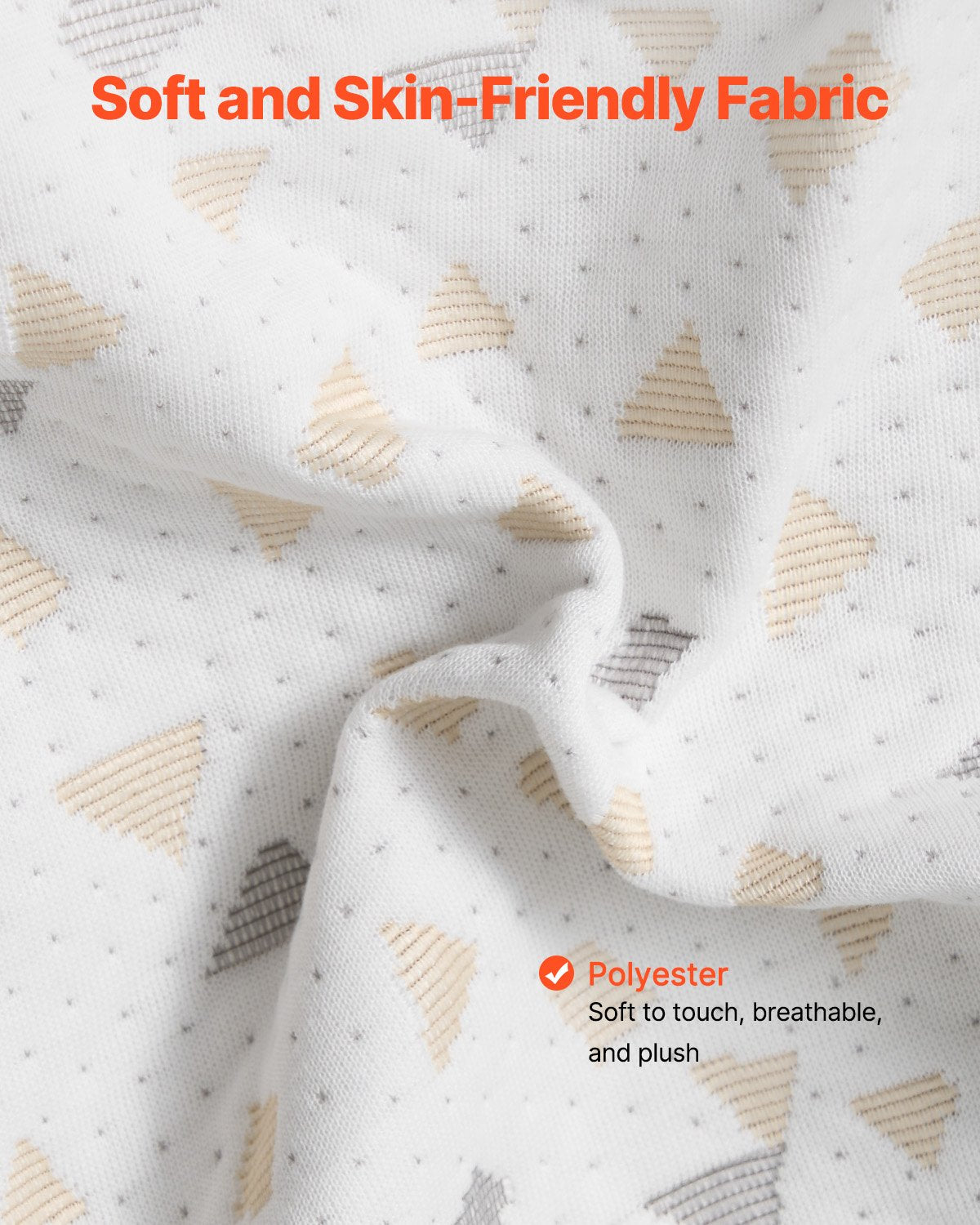 Soft pregnancy body pillow cover with light pattern fabric for back, belly, and hip support