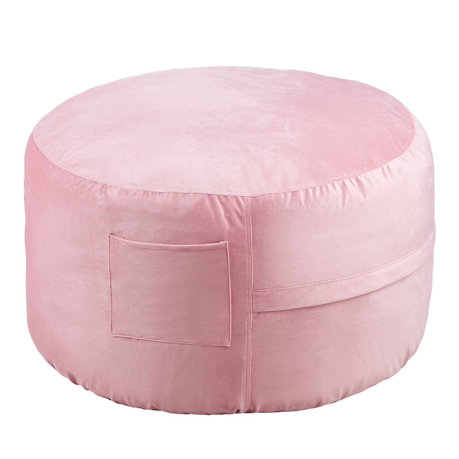 VEVOR 91 cm Round Bean Bag Chair with Removable Cover & Dutch Velvet Pink