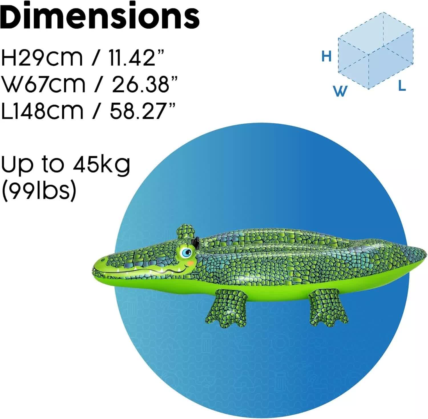 Bestway 1.52m x 71cm Buddy Crocodile Ride-On