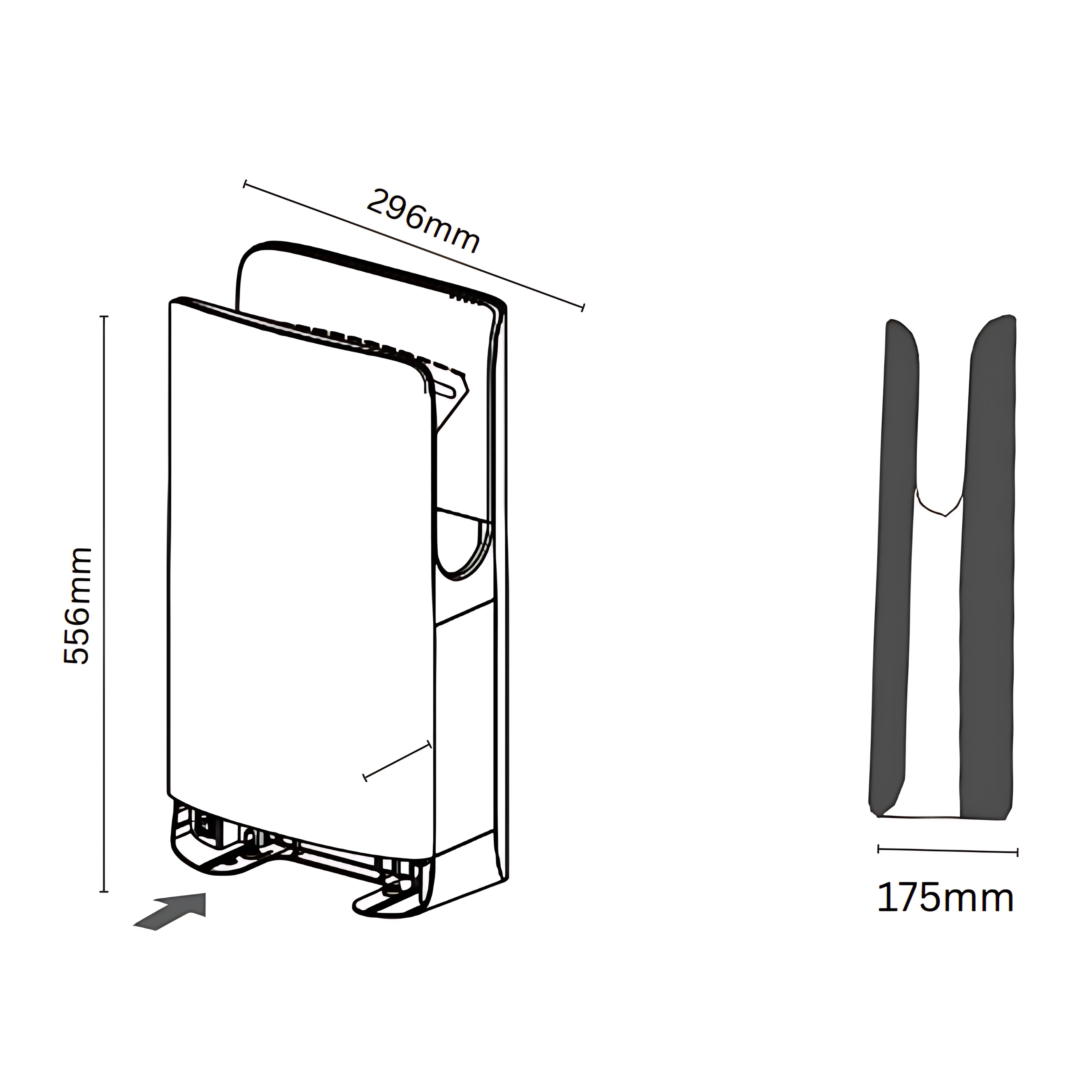 ULTRA COMPACT Jet Hand Dryer - 1850W